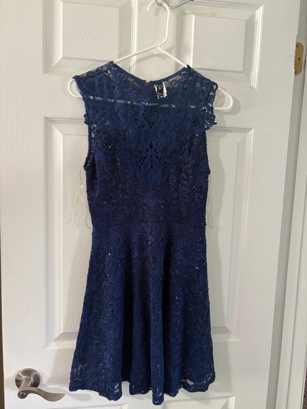 Windsor Navy Blue Lace Mini Dress